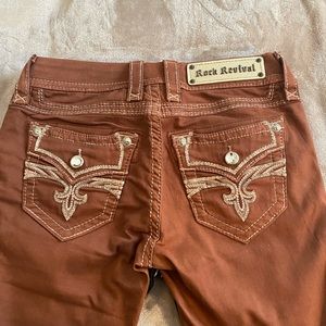 Beautiful Copper color Rock Revival Jeans! Roselle! Worn only twice!